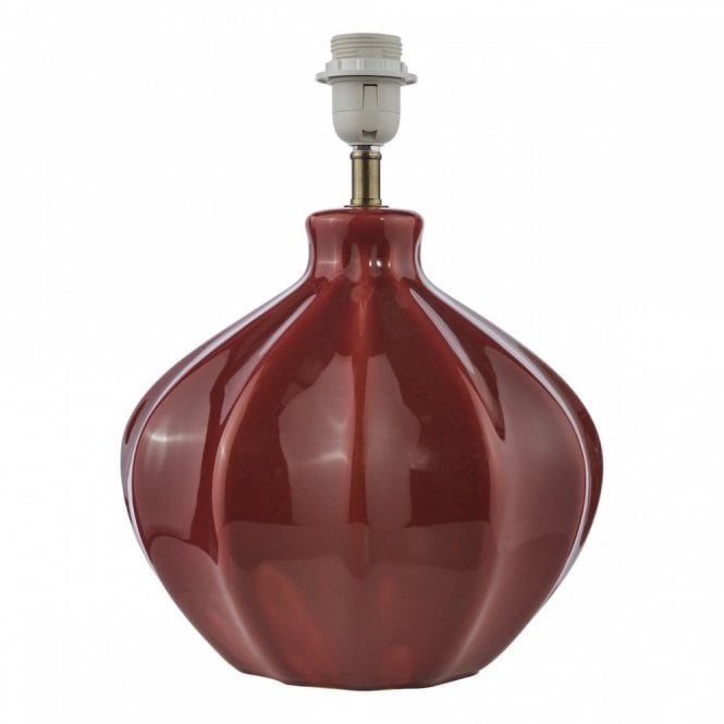 Amrita Red and Antique Brass Ceramic Table Lamp (Base Only)