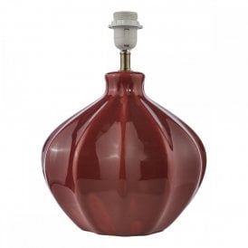 red ceramic table lamp