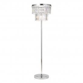 large 6 light crystal floor lamp 