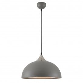 ANNA modern grey ceiling pendant with satin nickel cowl
