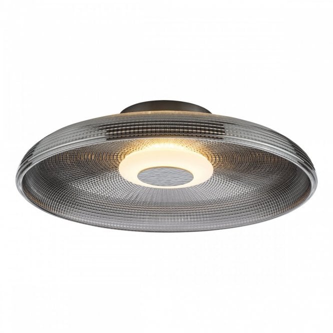 Ansel Flush LED Smoked Glass and Polished Black Chrome