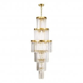 Antique Gold & Crystal 28-Light Angel Chandelier