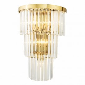 Antique Gold & Crystal 6-Light Angel Wall Light
