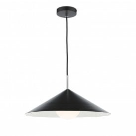 APEX Cone Pendant in Matt Black and Polished Chrome