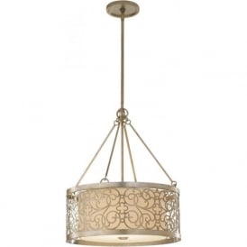 ARABESQUE ceiling pendant light in silver leaf finish