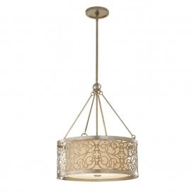 ARABESQUE ceiling pendant light in silver leaf finish