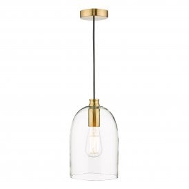 Ceiling Pendant | Satin Bronze | Clear Glass Cloche Shade