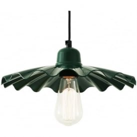 ARDLE fluted racing green metal ceiling pendant light