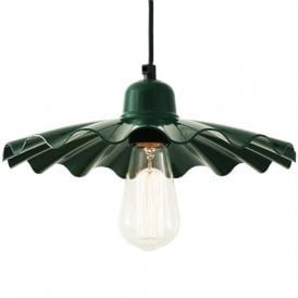 ARDLE fluted racing green metal ceiling pendant light