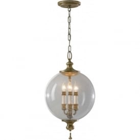 ARGENTO traditional globe ceiling pendant with glass shade