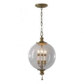 ARGENTO traditional globe ceiling pendant with glass shade