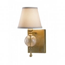 ARGENTO traditional wall sconce with ivory linen shade
