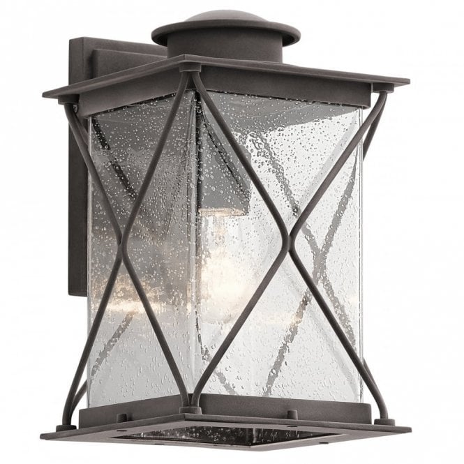 ARGYLE traditional outdoor wall lantern in weathered zinc finish - medium