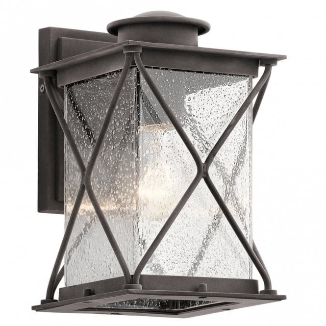 ARGYLE traditional outdoor wall lantern in weathered zinc finish - small