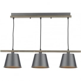ARKEN vintage style bar pendant ceiling light with grey metal shades