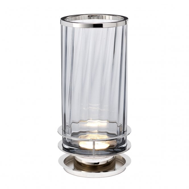 ARNO Table Lamp in Smoke Glass with Polished Nickel