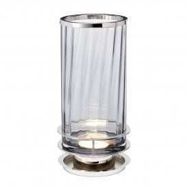 chrome table lamp LED with smoked glass