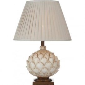 ARTICHOKE distressed cream table lamp with shade (large)