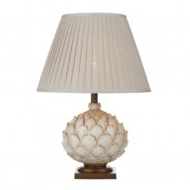 ARTICHOKE distressed cream table lamp with shade (large)