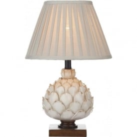 ARTICHOKE distressed cream table lamp with shade (small)