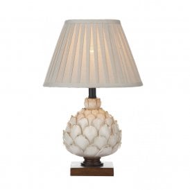 ARTICHOKE distressed cream table lamp with shade (small)