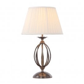 ARTISAN aged brass table lamp with ivory shade