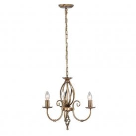 ARTISAN dual mount traditional 3 arm ceiling light - aged brass