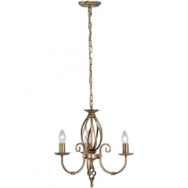 ARTISAN dual mount traditional 3 arm ceiling light - aged brass