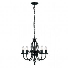 ARTISAN dual mount traditional 5 arm ceiling light - black
