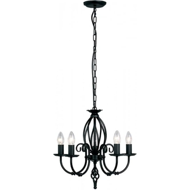 ARTISAN dual mount traditional 5 arm ceiling light - black