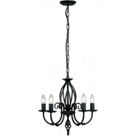 ARTISAN dual mount traditional 5 arm ceiling light - black