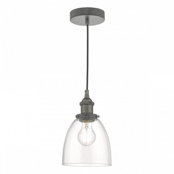 ARVIN antique chrome ceiling pendant with clear glass shades