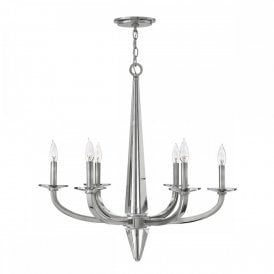 ASCHER 6 Light Chandelier | Polished Nickel Finish