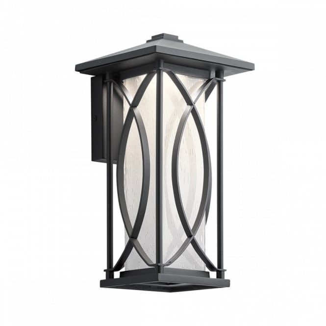 ASHBERN 1 Light Exterior Wall Lantern | Textured Black Finish