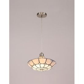 ASTON Tiffany Ceiling Pendant E27 35cm Cream, Grey, Crystal
