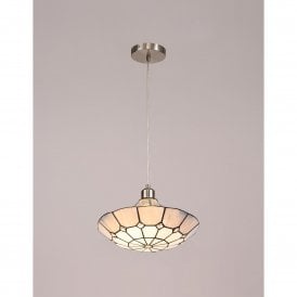 ASTON Tiffany Ceiling Pendant E27 35cm Cream, Grey, Crystal