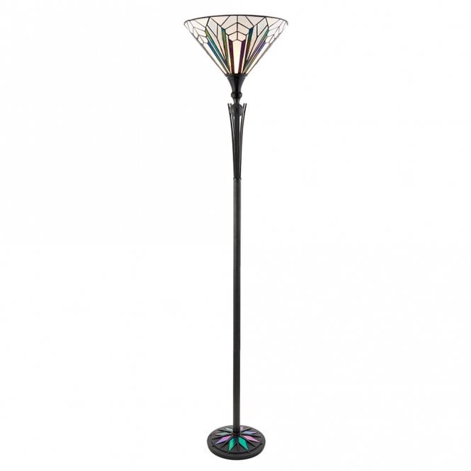 ASTORIA Art Deco floor lamp with Tiffany uplighter shade
