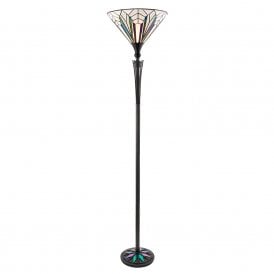 ASTORIA Art Deco floor lamp with Tiffany uplighter shade
