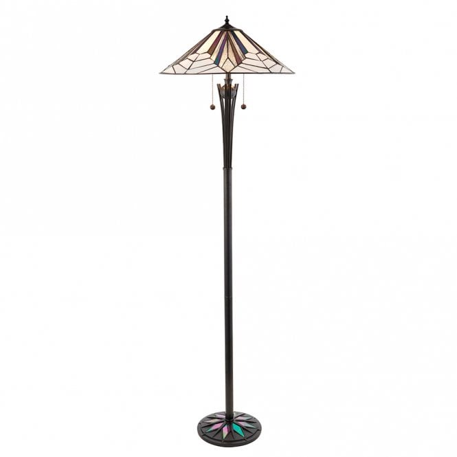ASTORIA Art Deco standard floor lamp with Tiffany glass shade