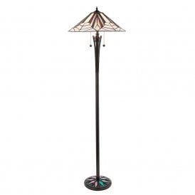 ASTORIA Art Deco standard floor lamp with Tiffany glass shade