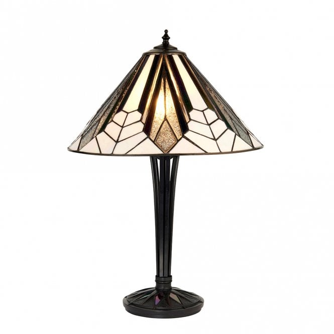 ASTORIA Art Deco table lamp with Tiffany glass shade - medium