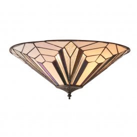 ASTORIA Tiffany Art Deco flush fitting ceiling light