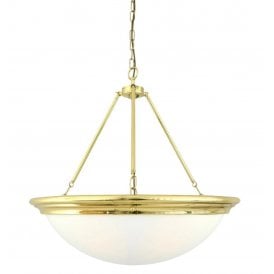 ATHLONE TRADITIONAL OPAL DOME GLASS CHANDELIER POLISHED BRASS