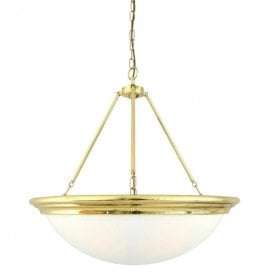 ATHLONE TRADITIONAL OPAL DOME GLASS CHANDELIER POLISHED BRASS