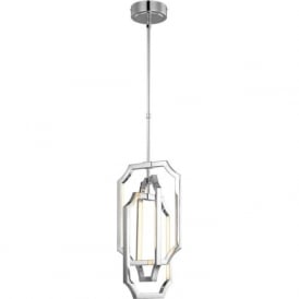 AUDRIE modern Integrated LED polished nickel ceiling pendant light - medium