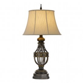 AUGUSTINE antique brown traditional table lamp with shade