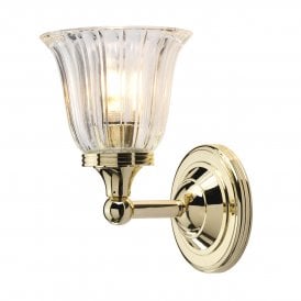 AUSTEN traditional IP44 gold polished brass bathroom wall light