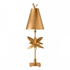 AZALEA blossom designer gold leaf table lamp