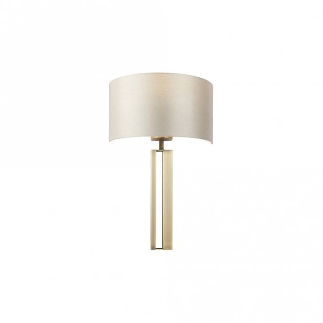 BAILEY Matt Brass Slotted Wall Light With Mink Shade
