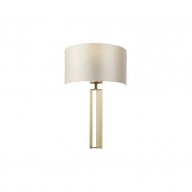 BAILEY Matt Brass Slotted Wall Light With Mink Shade